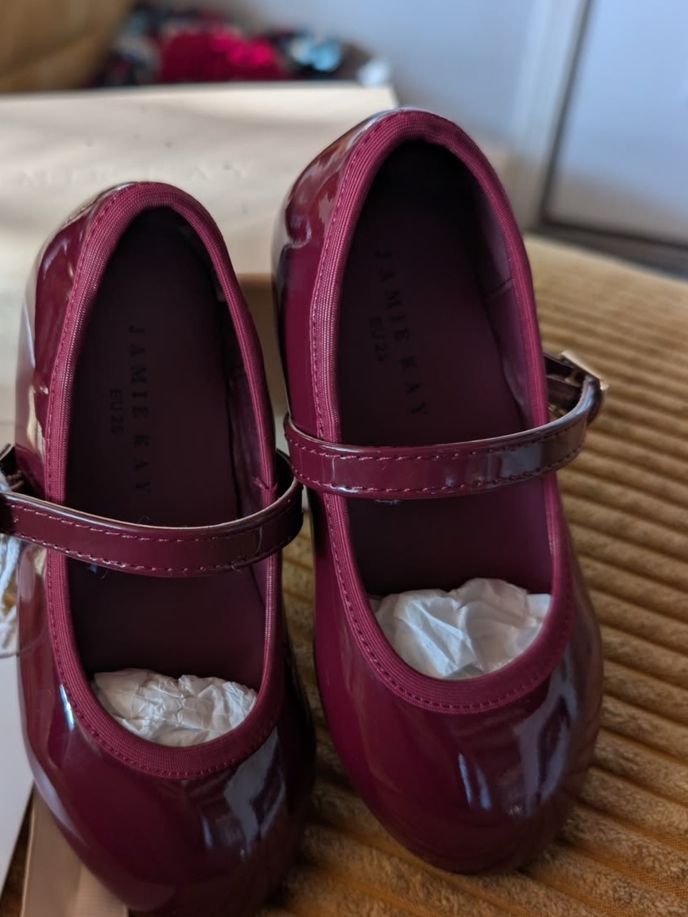 Jamie Kay Girls Wine Patent Mary Jane Shoes